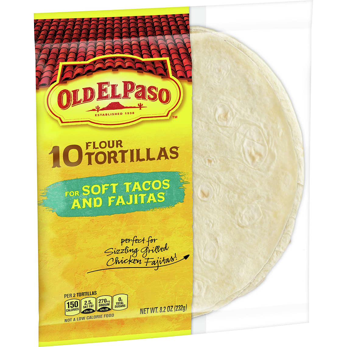 Old El Paso Flour Tortillas, Soft Tacos and Fajitas, 10 Count